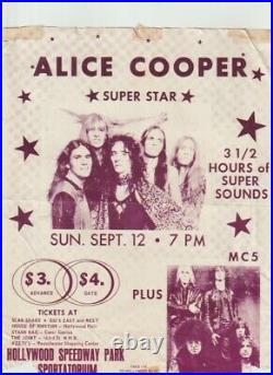 Alic Cooper Mc5 Fred Sonic Smith Rare Original Very Rare Concert Flyer Handbill
