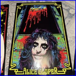 Alice Cooper 3-pack Poster Set From Concert Tour. 1 Is Signed In Red Sharpie