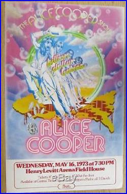 Alice Cooper Wichita Kansas 1973 Original Concert Poster Cardboard