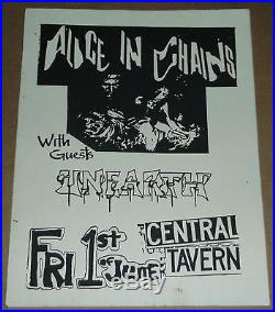 Alice In Chains Unearth Central Tavern original concert sticker poster flyer