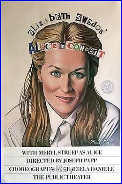 Alice In Concert Original 1980 Public Theater Poster Meryl Streep 38 X 25
