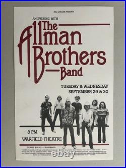Allman Brothers Band Concert Poster San Francisco CA 1981 Warfield Theater