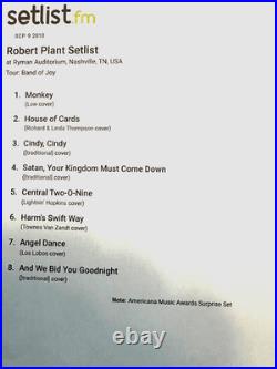 Americana Music Awards Hatch Print Signed by Robert Plant, Ryman, Sept 9, 2010
