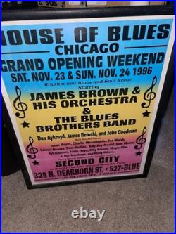 An original 1996 House of Blues Chicago Grand Opening Concert Poster. Framed