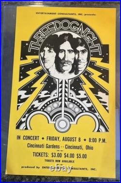 Authentic 1969 Three Dog Night Concert poster Cincinatti, Ohio