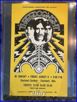 Authentic 1969 Three Dog Night Concert poster Cincinatti, Ohio