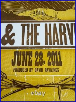 Autographed Gillian Welch Concert Poster Hatch Print Harrow Harvest