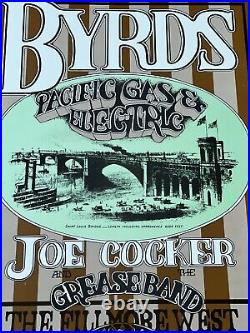 BG 177-1 The The Byrds Joe Cocker Original Concert Poster in Mint Condition 1969