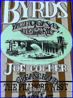 BG 177-1 The The Byrds Joe Cocker Original Concert Poster in Mint Condition 1969