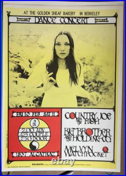 BIG BROTHER COUNTRY JOE FEB 10, 1967 BERKELY, CA CONCERT POSTER By Rehbock/Wiese