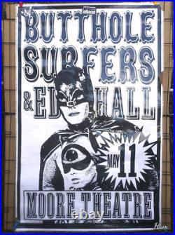 BIG RARE punk rock concert poster BUTTHOLE SURFERS Moore Seattle 1991 Batman art BIG RARE punk rock concert poster BUTTHOLE SURFERS Moore Seattle 1991 Batman art
