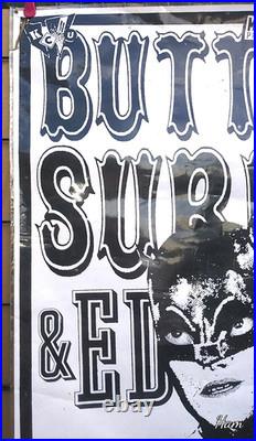 BIG RARE punk rock concert poster BUTTHOLE SURFERS Moore Seattle 1991 Batman art