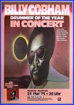 BILLY COBHAM rare vintage original Hamburg 1975 concert poster TOTAL ECLIPSE