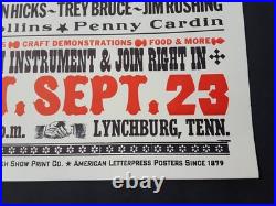 BILL MONROE 1995 JACK DANIELS Hatch Show Print VASSAR CLEMENTS Concert Poster