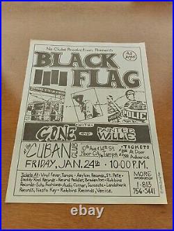 BLACK FLAG 1986 Original Concert Flyer/Poster withGone/Painted Willie Punk
