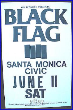 BLACK FLAG Santa Monica Civic CALIFORNIA 1983 CONCERT POSTER Punk MISFITS +++