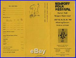 BOB DYLAN GOES ELECTRIC Original 1965 Newport Concert Handbill with BONUS PASS