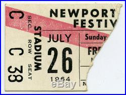 BOB DYLAN Joan Baez Original 1964 Newport Folk Festival Concert Ticket Stub