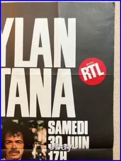 BOB DYLAN Joan Baez Santana mega rare original Nantes 1984 concert poster HUGE