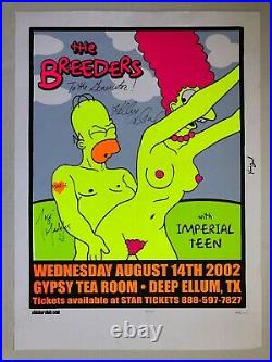 BREEDERS Gypsy Tea Room 2002 CONCERT POSTER Band SIGNED Autographed 4AD SIMPSONS