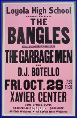 Bangles At Xavier Center Original Vintage Concert Promotion Poster