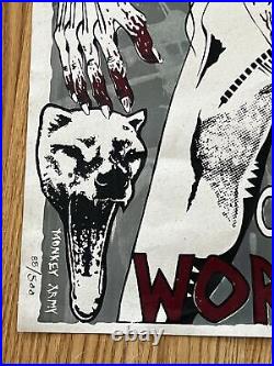 Bear With Fangs Naked Body Bull Crash Worship 1992 Original Concert Poster #'d