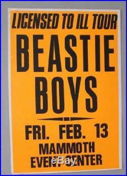Beastie Boys Denver 1987 Original Concert Poster Cardboard Mammoth