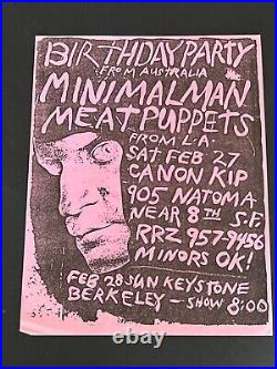 Birthday Party Minimal Man Meat Puppets Keystone Berk Original Concert Poster