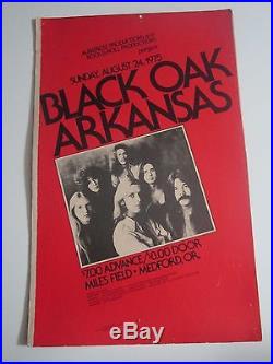 Black Oak Arkansas 1975 Original Vintage Boxing Style Card Stock Concert Poster
