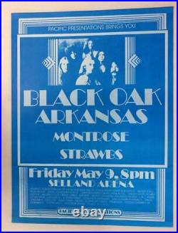 Black Oak Arkansas Montrose Fresno 1975 Original Concert Poster Rare