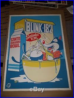Blink 182 Signed Concert Poster All 3 Original Members #'d Beckett Bas Coa
