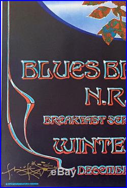 Blue Rose Grateful Dead Winterland Original Concert Poster Signed Mouse & Kelley