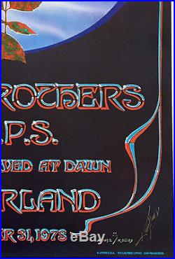 Blue Rose Grateful Dead Winterland Original Concert Poster Signed Mouse & Kelley