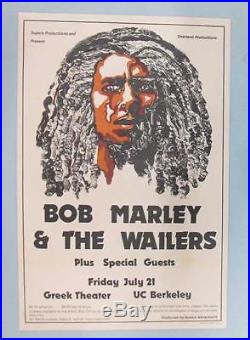 Bob Marley Wailers Berkeley 1978 Original Concert Poster Greek