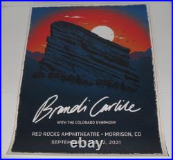 Brandi Carlile 2021 Morrison, Colorado Red Rocks Concert Tour Poster RARE
