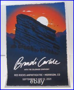 Brandi Carlile 2021 Morrison, Colorado Red Rocks Concert Tour Poster RARE