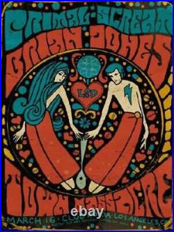 Brian Jonestown Primal Scream Concert Poster Silkscreen Original Grealish