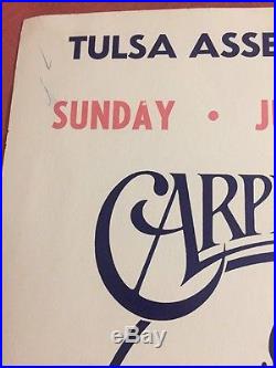 CARPENTERS Concert Poster July 9 1972 Tulsa OK Original Richard Karen 14 By 22