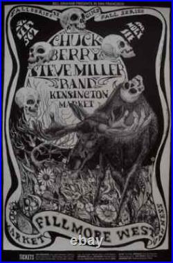 CHUCK BERRY STEVE MILLER BG 135 OP1 FILLMORE concert poster BILL GRAHAM 1968 NM