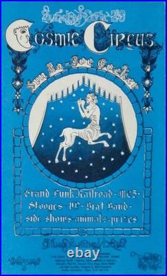 COSMIC CIRCUS FESTIVAL MICHIGAN 1970 concert handbill MC5 SUN RA IGGY POP NM