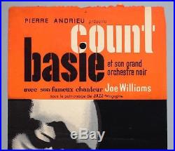 COUNT BASIE mega rare original Paris 1956 jazz concert poster (Nory)