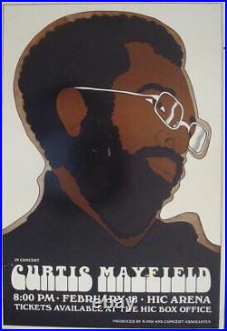 CURTIS MAYFIELD 1973 HAWAII Concert poster 14x20 VERY RARE