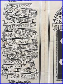 C 1968 Menu Jefferson Airplane Lenny Bruce Muddy Waters Concert handbill Poster