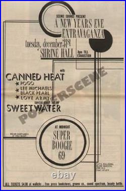 Canned Heat Poco Sweetwater Newspaper Concert Ad Poster Shrine 1968 Original