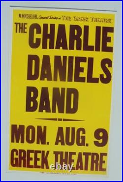Charlie Daniels Band Greek Theatre Original Vintage Concert Promotion Poster