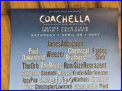 Coachella 2001 Original Concert Poster Jane's Addiction Weezer Chemical Brothers