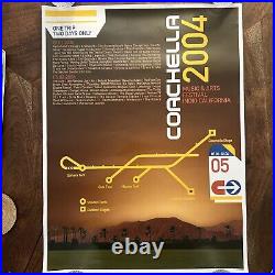 Coachella 2004 Official RARE Line Up Poster Authentic Festival Transit Theme Art