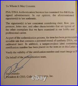 Comedian BILL HICKS Signed Autograph Concert Poster PSA DNA Full LOA RARE GRAIL