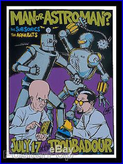 Coop Man or Astroman 96 Silkscreen Concert Poster Signed Troubadour Mint Robots