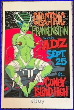 Coop Silkscreen 1998 Signed and Numbered Electric Frankenstein Concert Poster
